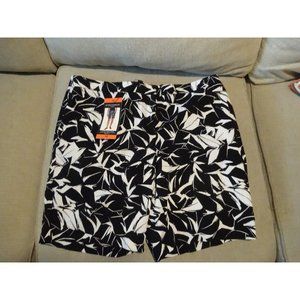 New MARIO SERRANI Italy Comfort Stretch Tummy Control Print Bermuda Shorts Sz 16